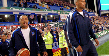 Taking the field at Goodison Park with the Everton Tigers 2007